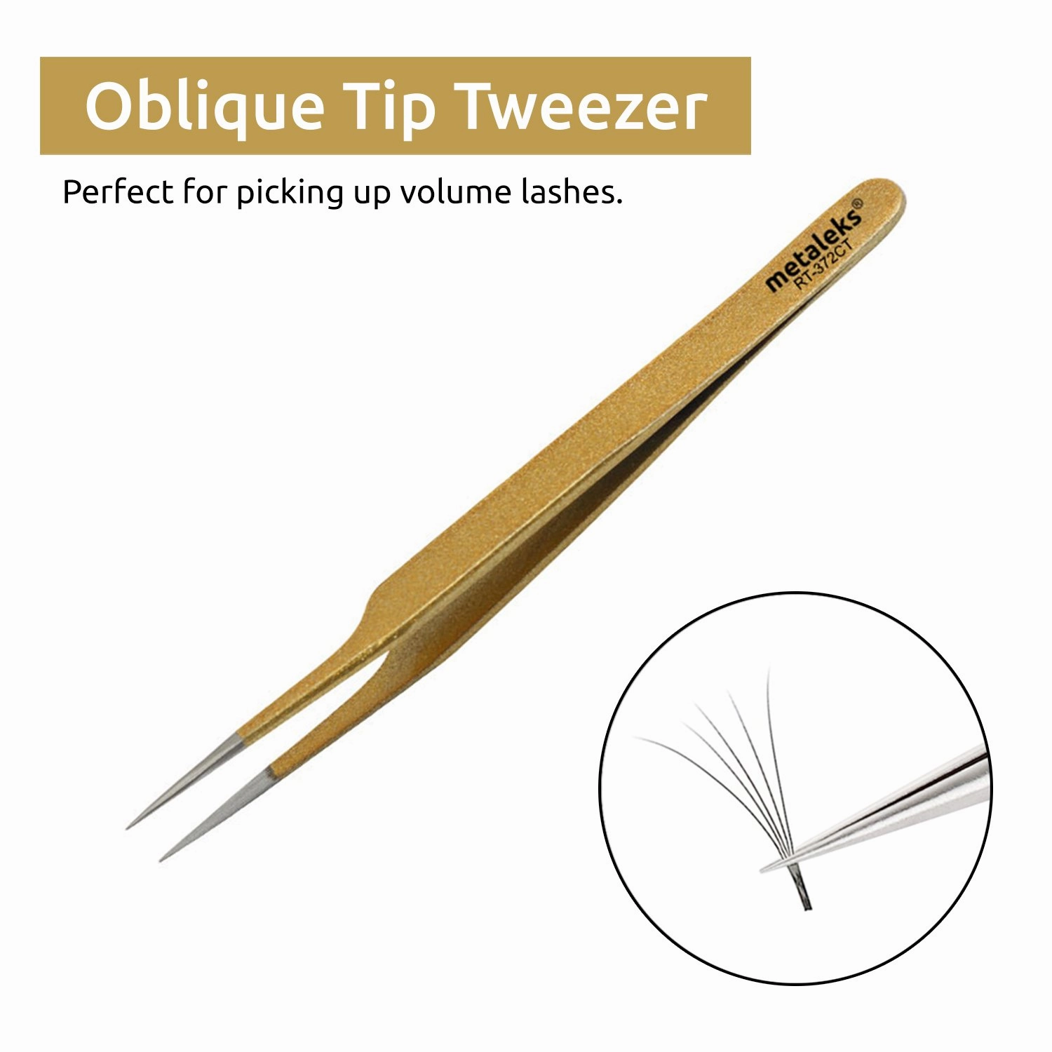 3Pcs Eyelash Extension Tweezers Made In Surgical Stainless Steel With Magnetic Kit. (Golden Powder Coated 1)