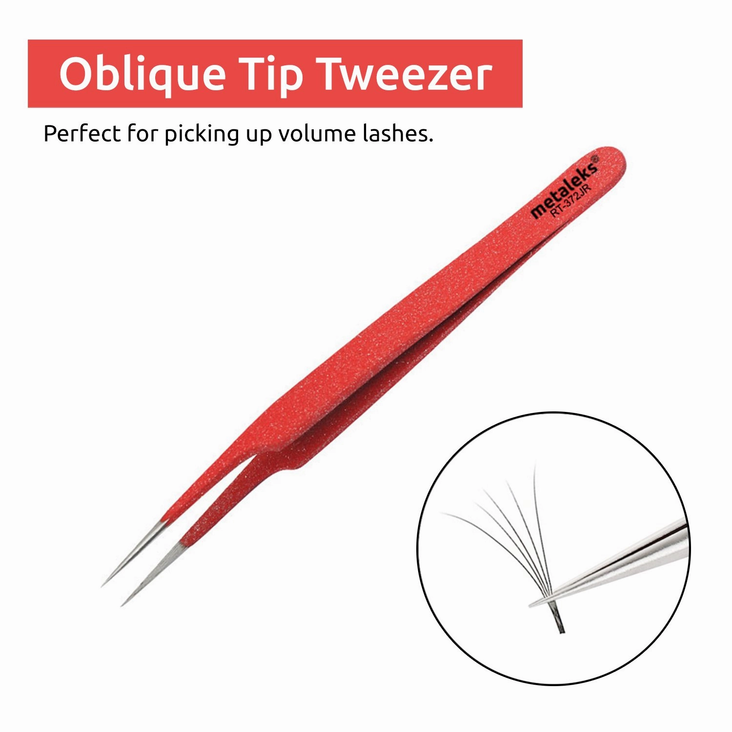 3Pcs Eyelash Extension Tweezers Made In Surgical Stainless Steel With Magnetic Kit (Red Powder Coated)