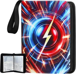 4-Pocket Trading Card Binder – Holds 440 Cards with 55 Removable Sleeves, Waterproof Card Holder Album for Standard Size Cards, Portable Collector Storage & Display Case