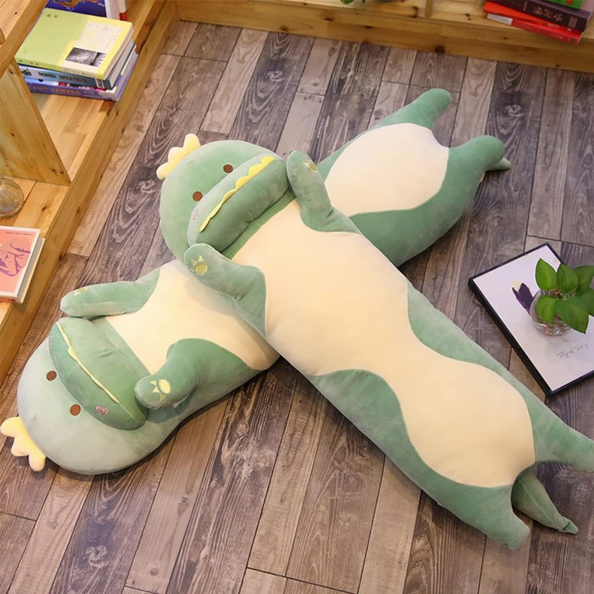 43.3 inch Long Dinosaur Plush Pillow Cute Giant Hugging Body Pillow Soft Large Comfortable Cartoon Squishy Plushie Kawaii Stuffed Animals for Kids Girls Boys Fluffy Surprise Dinosaur Toy