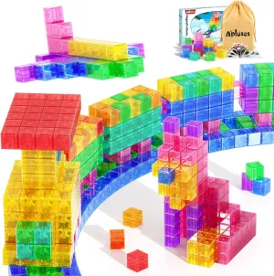 45PCS Magnetic Blocks - Transparent Magnet Cubes, Toddler Building Blocks, Sensory Autism Gifts for Kids Ages 3 , Preschool Travel Toys for 3-5 Year Old Boys and Girls