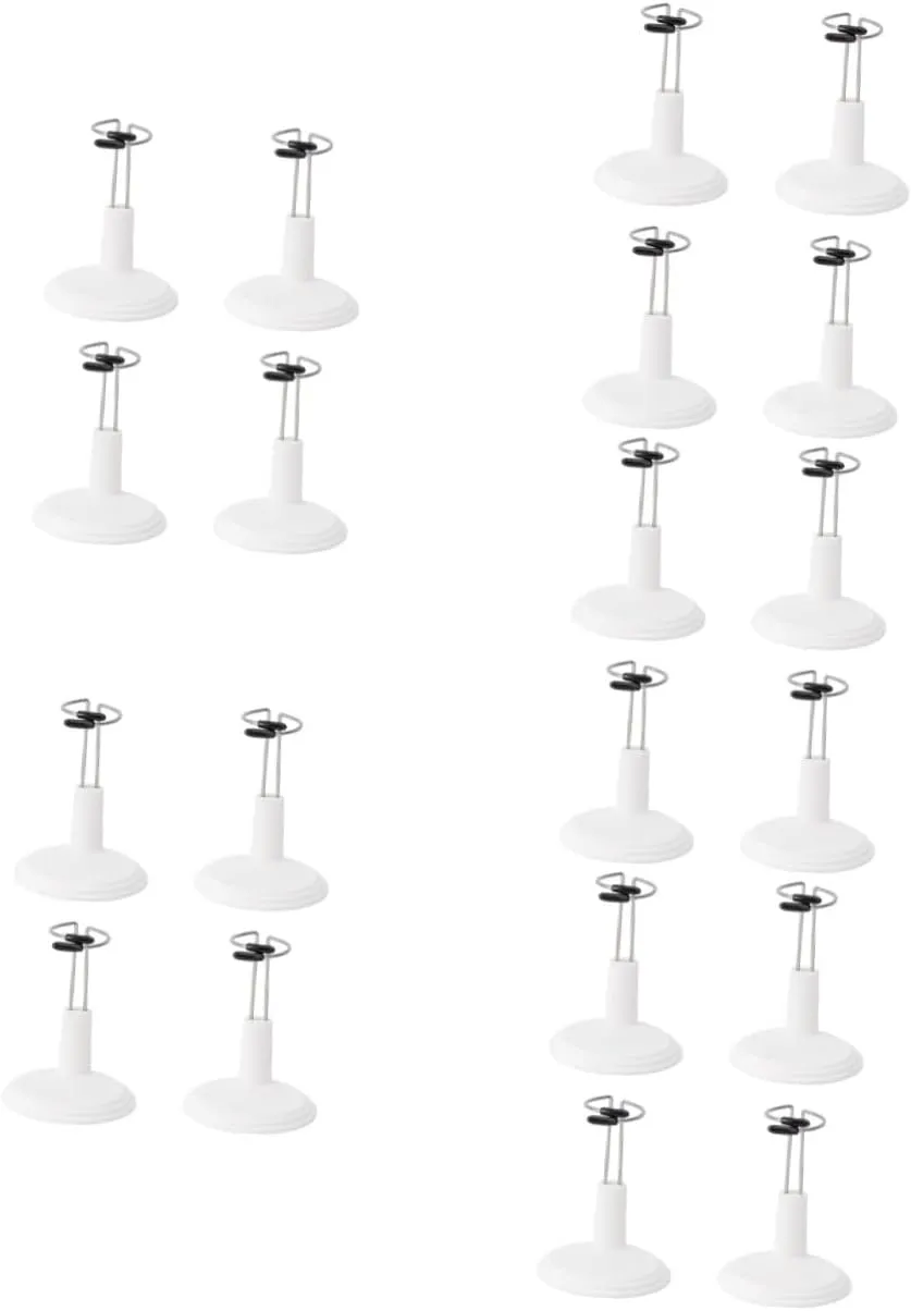 4pcs Adjustable Doll Stands Display Holder for Dolls and Action Figures - White Bracket Support for Home Decor - Craft Projects and Showcases 15cm Tall