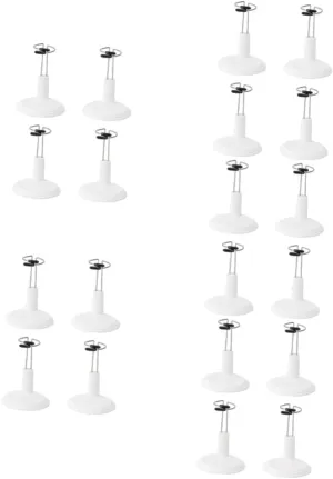 4pcs Adjustable Doll Stands Display Holder for Dolls and Action Figures - White Bracket Support for Home Decor - Craft Projects and Showcases 15cm Tall