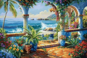 500 Pieces A Flower House by The Lake, Full of Spring Atmosphere, with Puzzle Pieces for Adult Families, A Gift for Puzzle Enthusiasts Ideal Gift and Home Decor Challenging Puzzle Experience