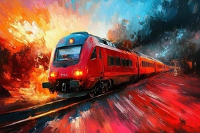 500 Piece Adult Jigsaw Puzzle Flame Train Fun Puzzle Sunset Sky Relieve Stress Prevent Alzheimer's Improve Cooperation Skills Gift for Women Men 20.5x15 Inch