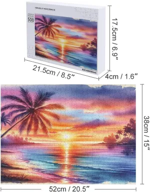 500pcs Fishing Boat Painting Puzzle Wooden Jigsaw Puzzles for Family Games Suitable for Teenagers and Adults Gift for Women Men 20.5x15 Inch
