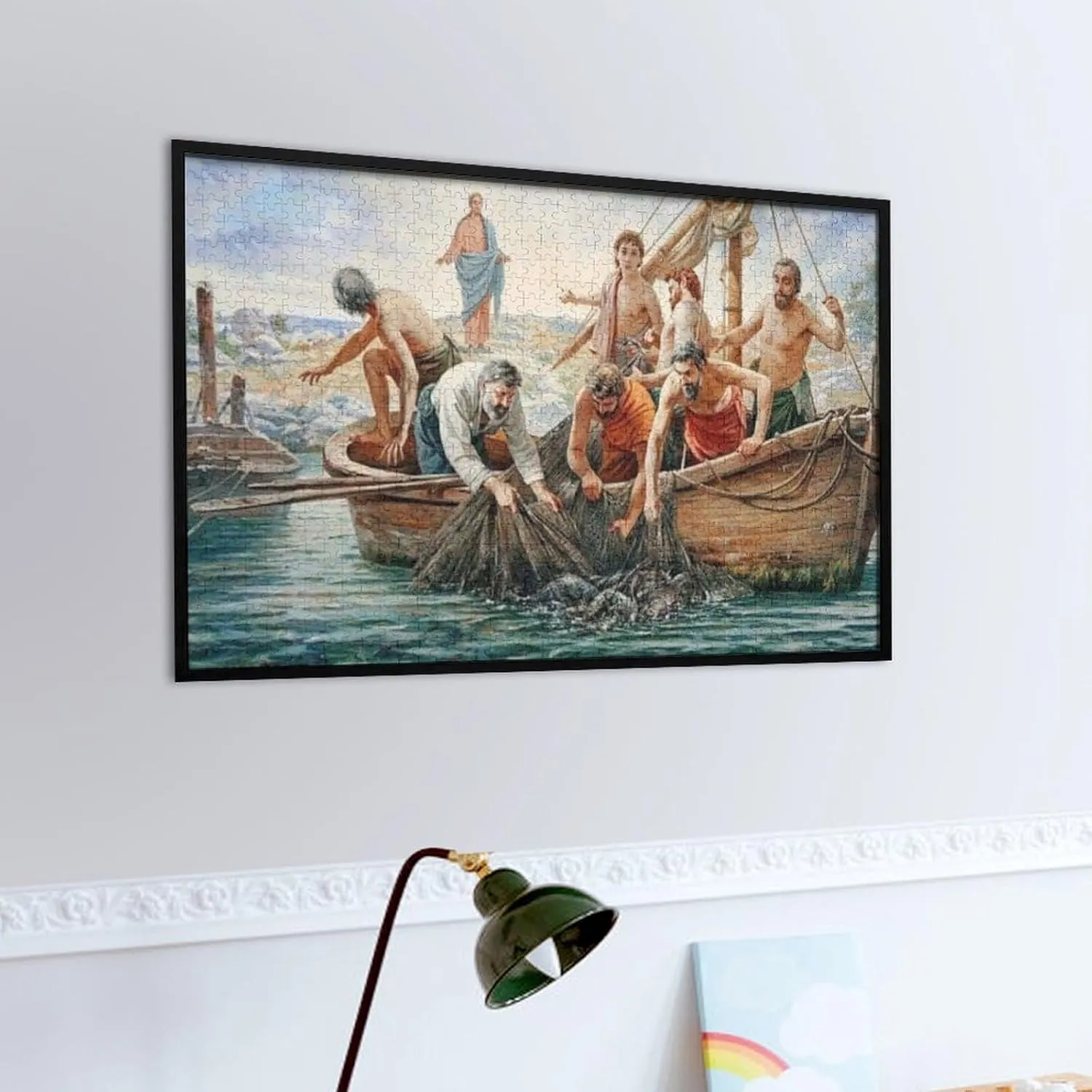 500pcs Fishing Boat Painting Puzzle Wooden Jigsaw Puzzles for Family Games Suitable for Teenagers and Adults Gift for Women Men 20.5x15 Inch