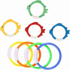 8Pcs Diving Rings for Underwater Swimming Pool Fun Summer Playthings for Learning Diving Skills and Play Safe Construction
