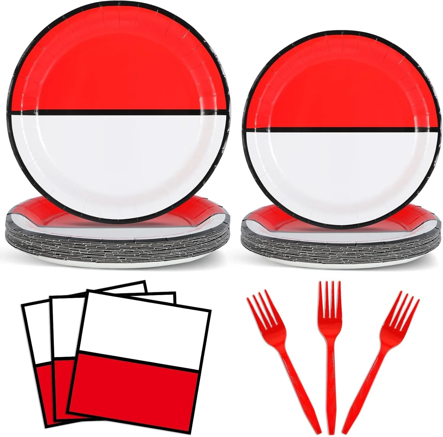 96PCS Cartoon Ball Parties Tableware Happy Birthday Party Plates Napkins Decoration Cartoon Animated Parties Dinnerware Set Cartoons Animation Game Themed Table Decor for Kid Birthday Parties Supplies