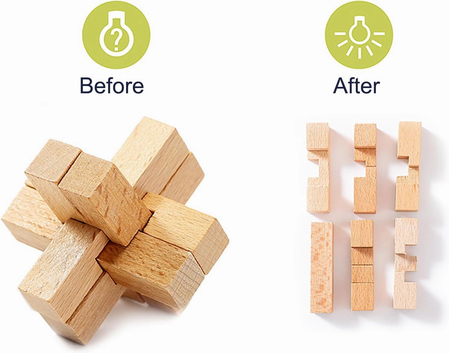 9pcs Wooden Brain Teaser Puzzles, Interlocking Games for IQ Test, Intellectual 3D Assembling Educational Toy Set for Teens and Adults(9 Puzzle Set#C03)