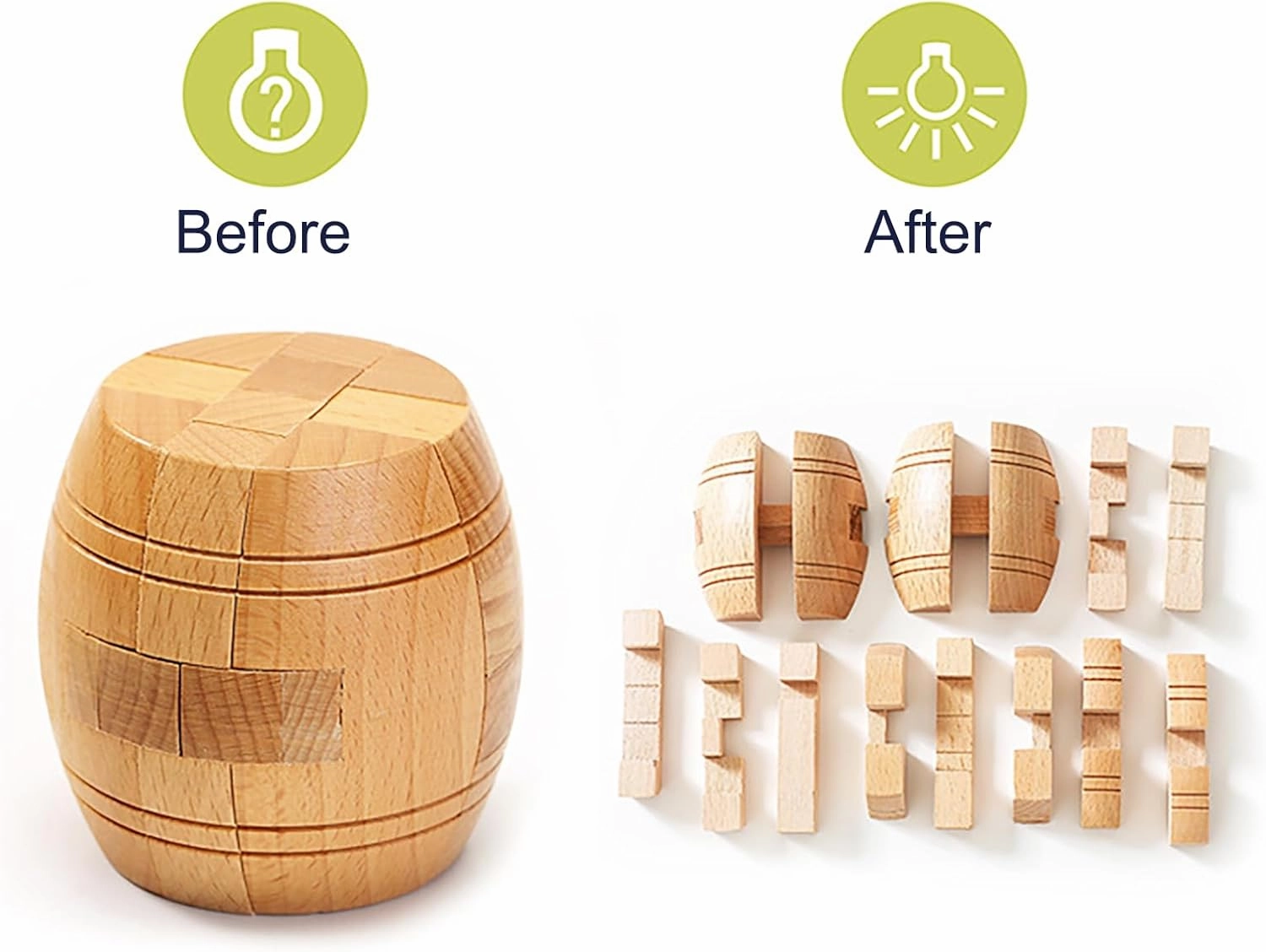 9pcs Wooden Brain Teaser Puzzles, Interlocking Games for IQ Test, Intellectual 3D Assembling Educational Toy Set for Teens and Adults(9 Puzzle Set#C03)