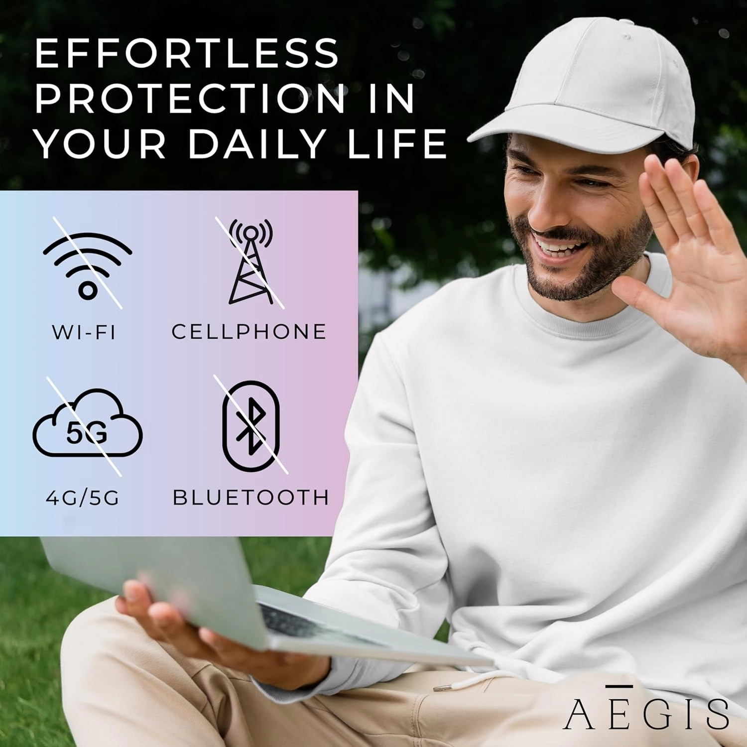 Aegis Apparel Faraday Hat, Silver Lining Fabric Blocks 99% of Wi Fi, Bluetooth, Cell Towers E M F Protection