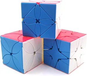 AI-YUN Speed Cube Set of 3 Pack, Polaris, Maple Leaf and Clover Cube, Brain Teasers, Educational Cube Puzzles Toys, 5.7cm