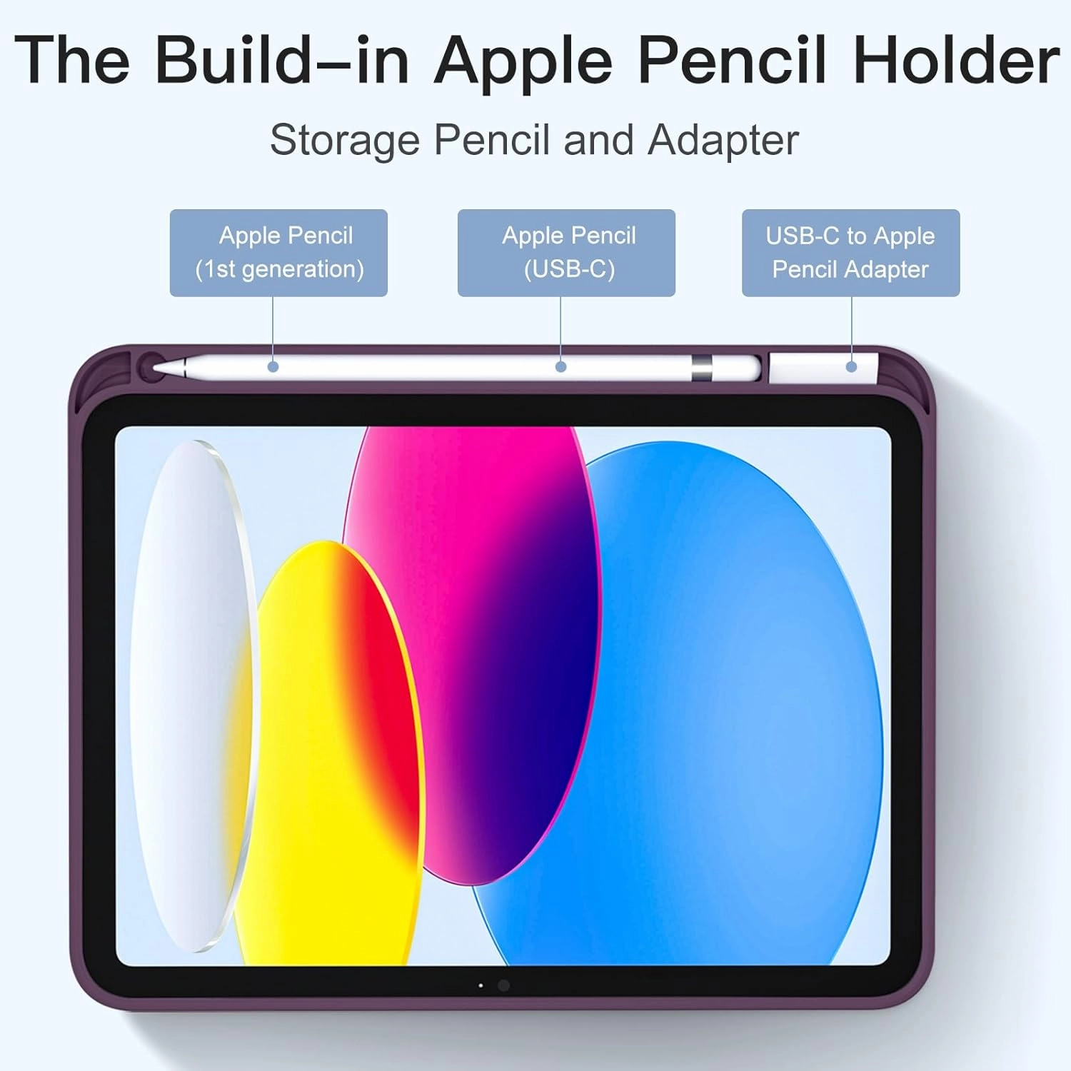 Akkerds Compatible with iPad (A16) 11th Generation Case 11 Inch 2025, for iPad 10th Generation Case 10.9 Inch 2022 with Pencil Holder,Slim Trifold Stand Protective Cover with Soft TPU Back,BerryPurple