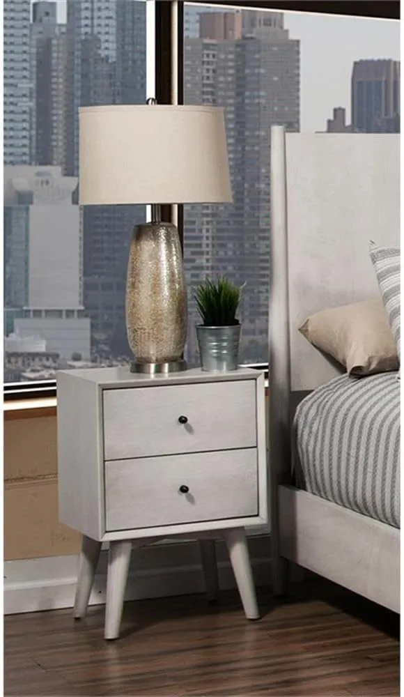 Alpine Furniture Flynn Nightstand, Gray