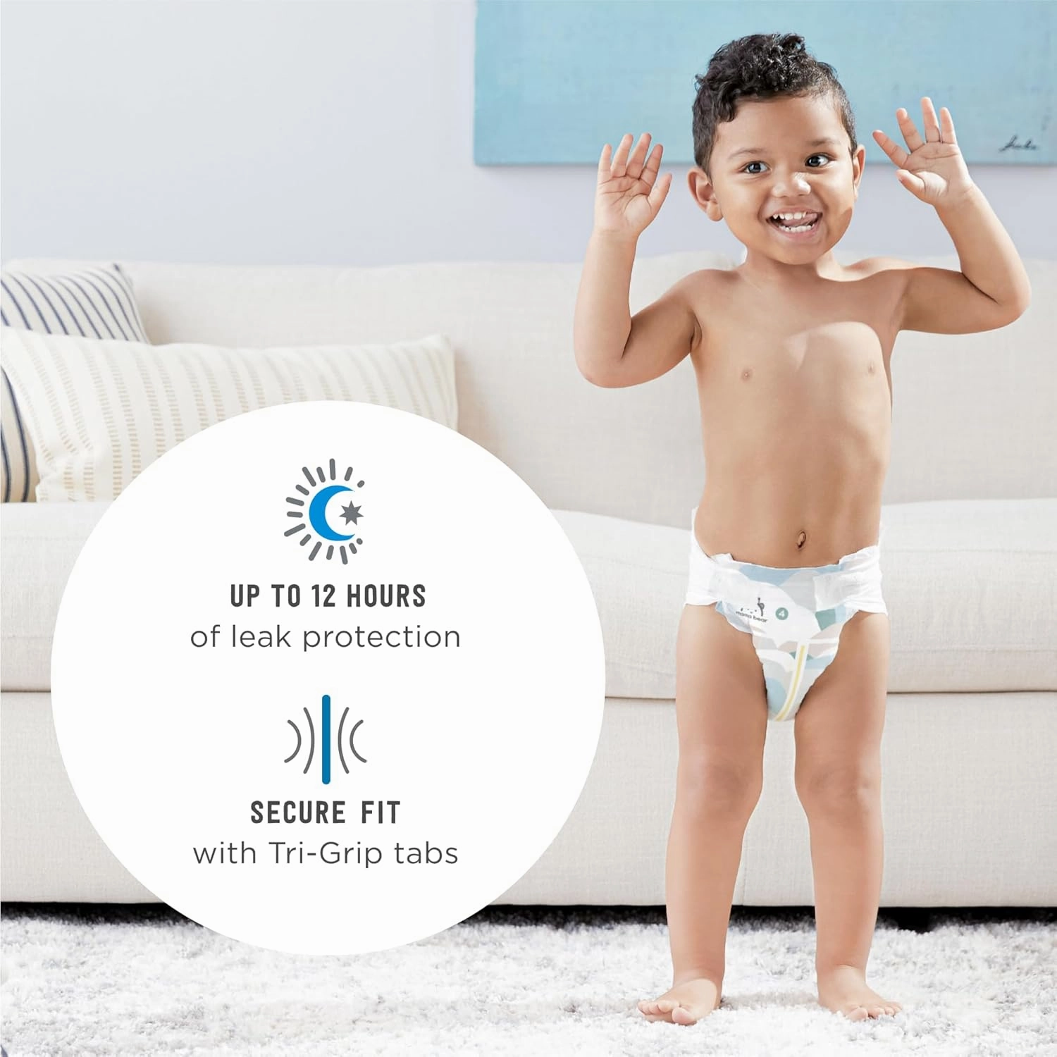 Amazon Brand - Mama Bear Plush Protection Diapers - Size 2, One Month Supply, Hypoallergenic Premium Disposable Baby Diapers, 184 Count (Pack of 4), White and Cloud Dreams