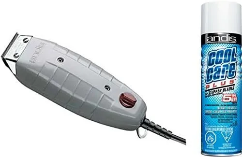 Andis QUIET Professional Hair Trimmer with BONUS FREE Cool Care Plus Clipper Blade Cleaner Included