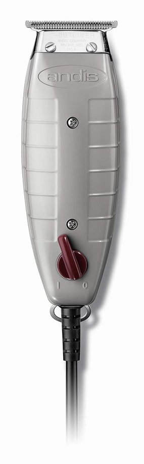 Andis 04710 Professional T-Outliner Beard & Hair Trimmer for Men with Carbon Steel T-Blade, Bump Free Technology – Corded Electric Beard Trimmer - Grey