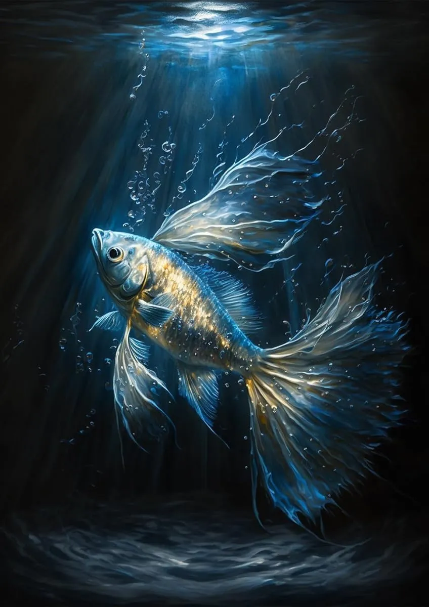 Animal Jigsaw Puzzle 500 Pieces Little Fish Puzzles for Adults Holiday Unique Gifts for Art Challenge Puzzles Educational Games Family Puzzles Gift for Women Men 20.5x15 Inch