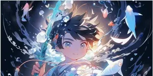 Anime Boy for Adults Fun 1314 Piece Fish Jigsaw Puzzle Education Game Toy Intellectual Home Decoration Stress Relief Toy Challenge Educational 1314pcs Gift for Women Men 29.5x19.7 Inch