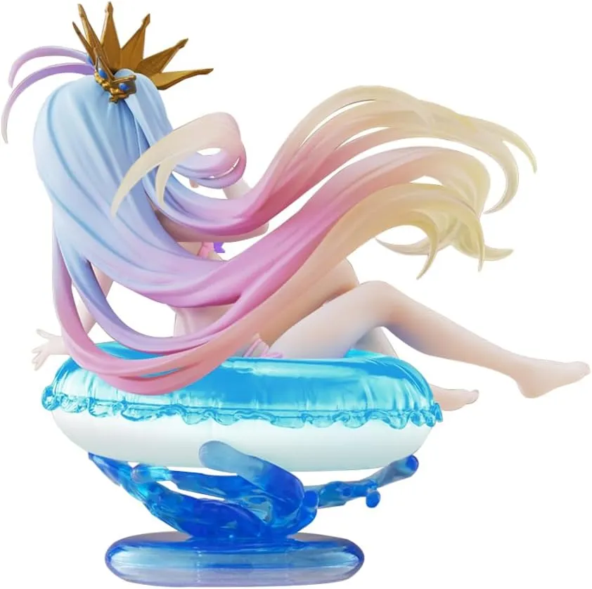 Anime Figure Shiro Swimsuit Figure 10cm Anime Girl Shiro Sitting on Swimming Ring PVC Model Statue Desktop Decoration Ornaments