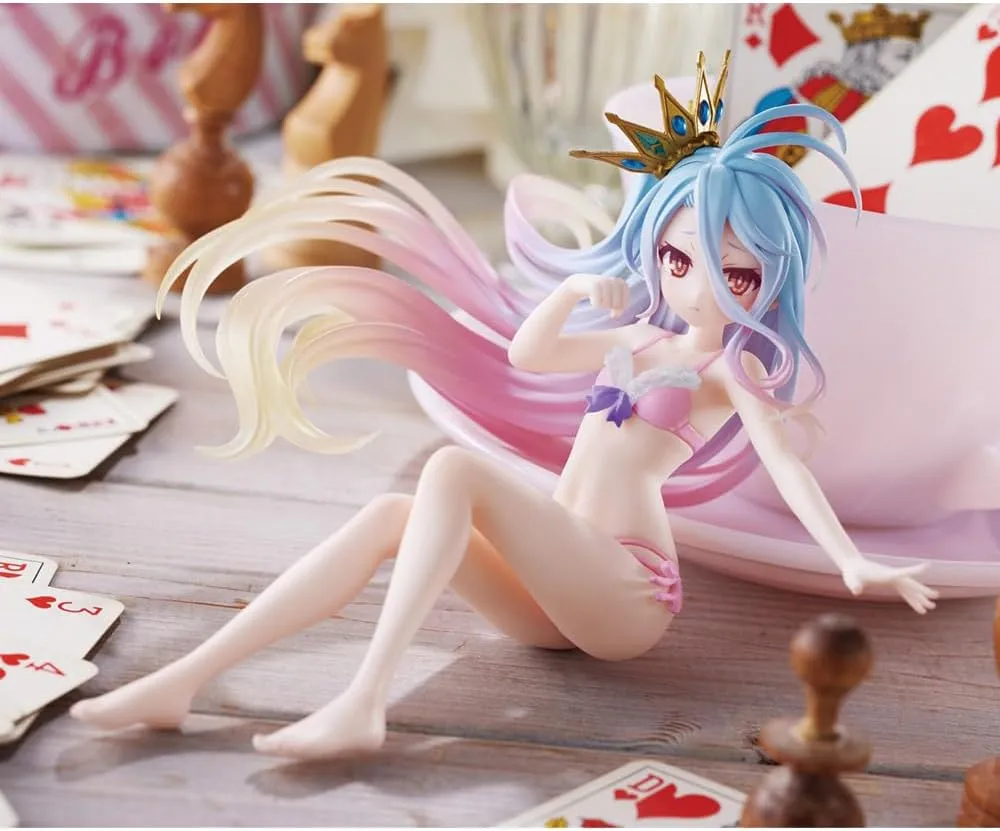 Anime Figure Shiro Swimsuit Figure 10cm Anime Girl Shiro Sitting on Swimming Ring PVC Model Statue Desktop Decoration Ornaments