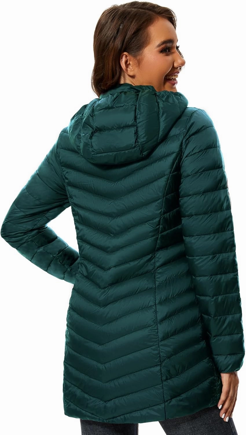 ANOTHER CHOICE Women Puffer Jacket Hooded Warm Lightweight Packable Quilted Puffer Coat Outwear
