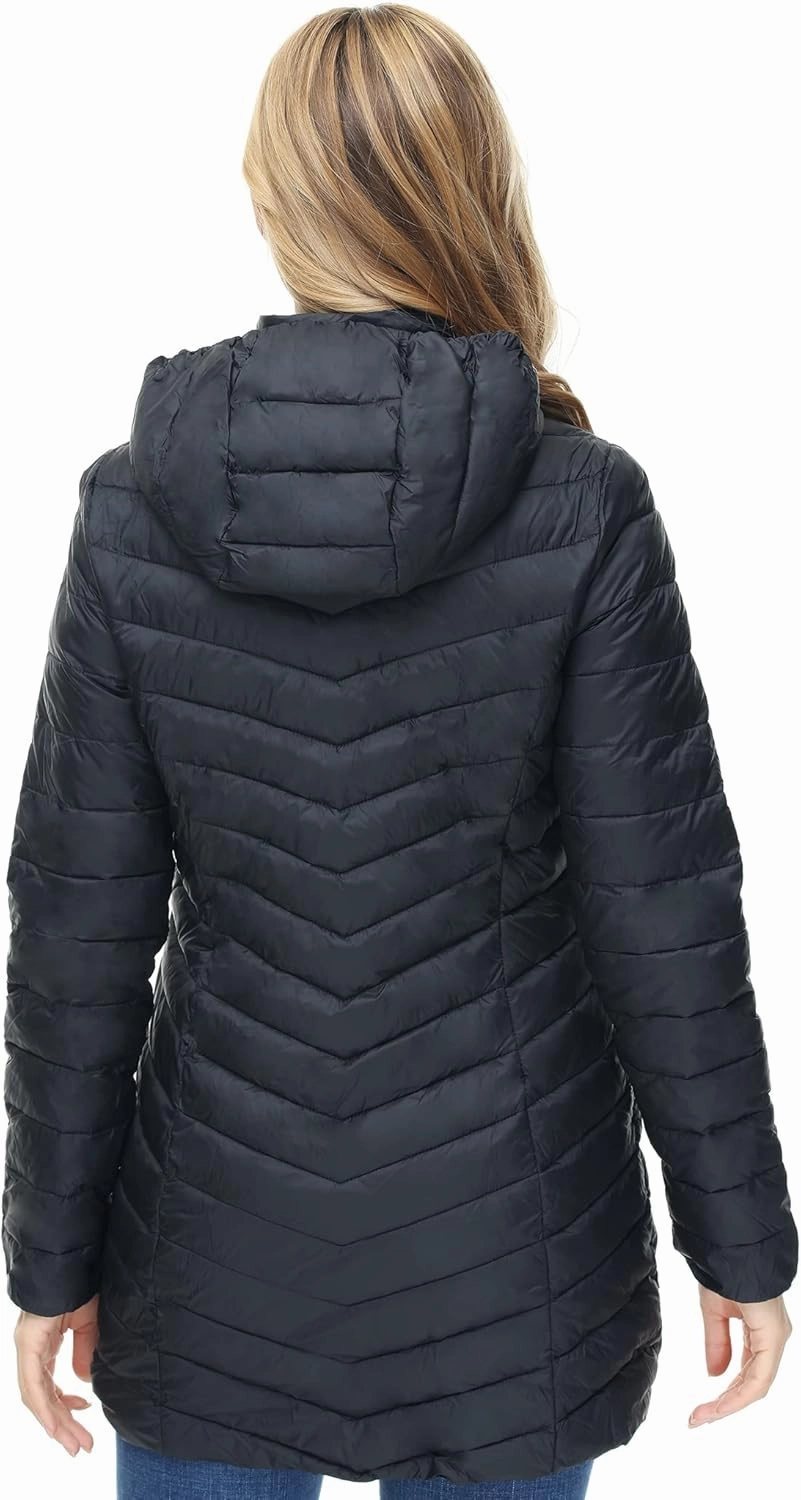 ANOTHER CHOICE Women Puffer Jacket Hooded Warm Lightweight Packable Quilted Puffer Coat Outwear