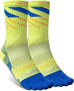 AONIJIE Toe Socks for Men and Women Athletic Hiking Coolmax Socks with toes - Soft Comfortable and Moisture Wicking