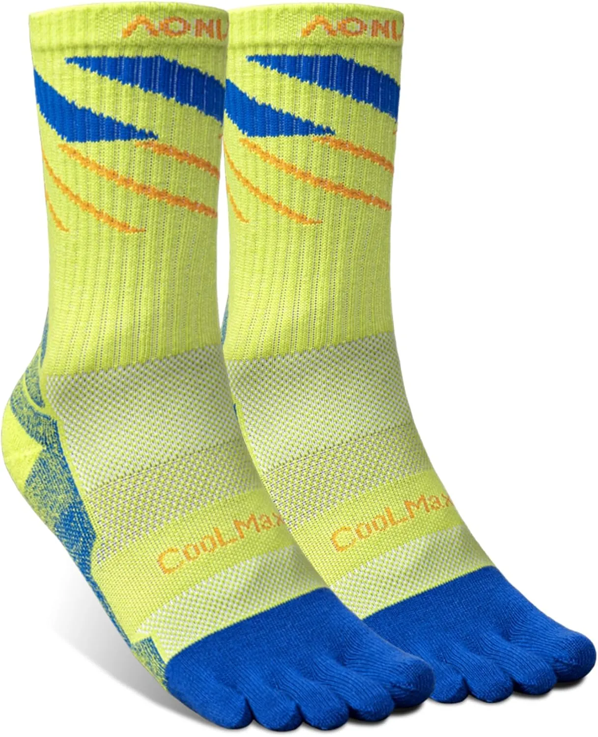 AONIJIE Toe Socks for Men and Women Athletic Hiking Coolmax Socks with toes - Soft Comfortable and Moisture Wicking