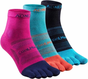 AONIJIE Toe Socks for Men and Women Athletic Hiking Coolmax Socks with toes - Soft Comfortable and Moisture Wicking