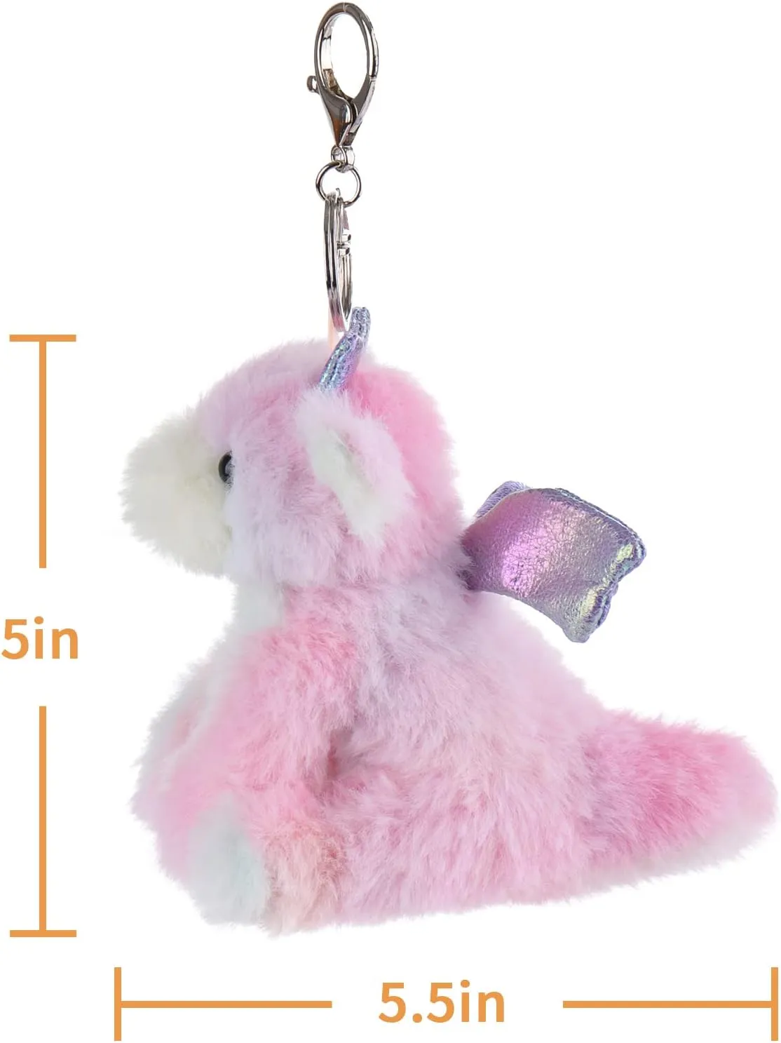 Apricot Lamb Cute Toys Plush Dragon Dinosaur Stuffed Animal Soft Keychain for Kids Bag, Purse, Backpack, Handbag (5 Inches) …
