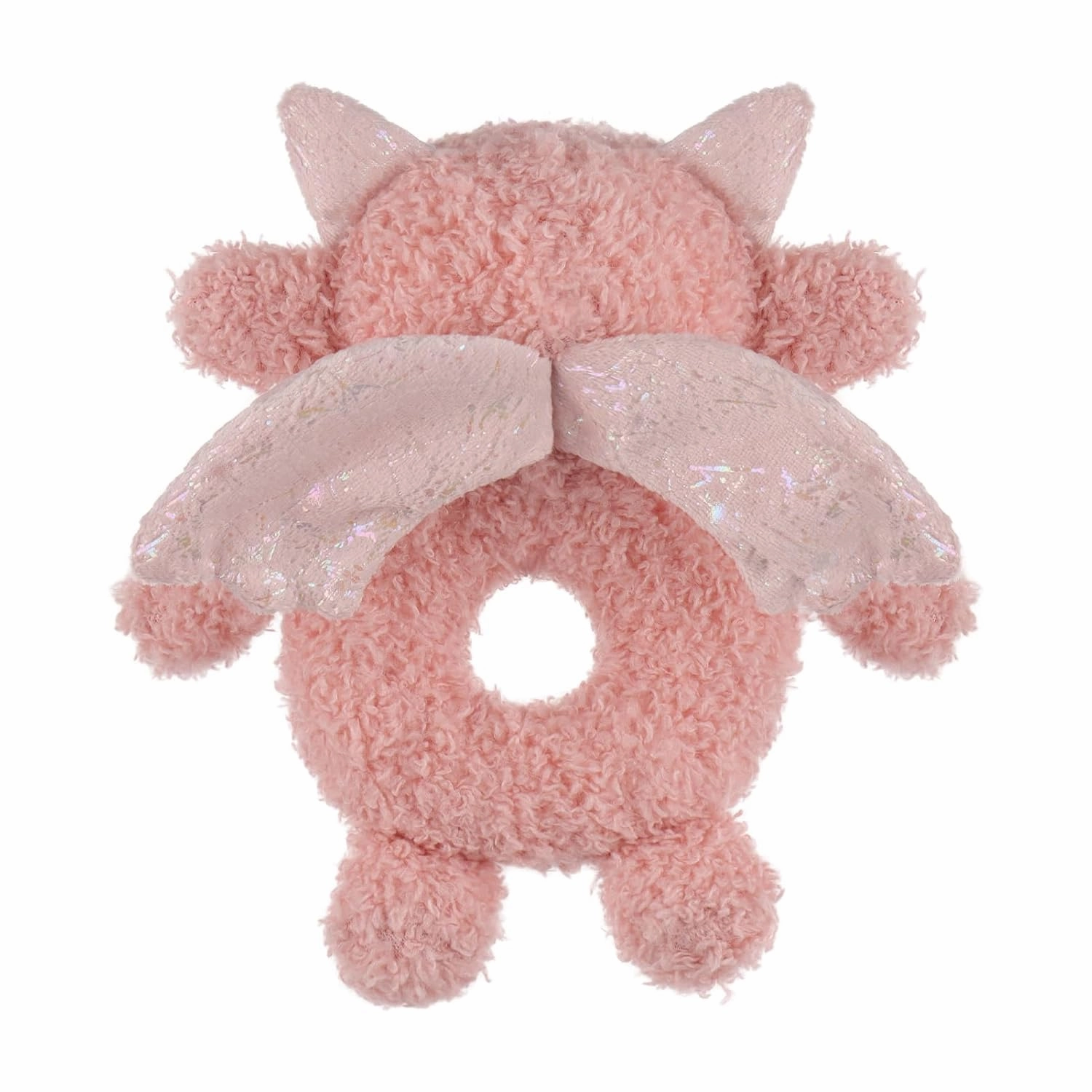 Apricot Lamb Baby Lovey Pink Dragon Soft Rattle Toy, Plush Stuffed Animal for Newborn Soft Over 0 Months