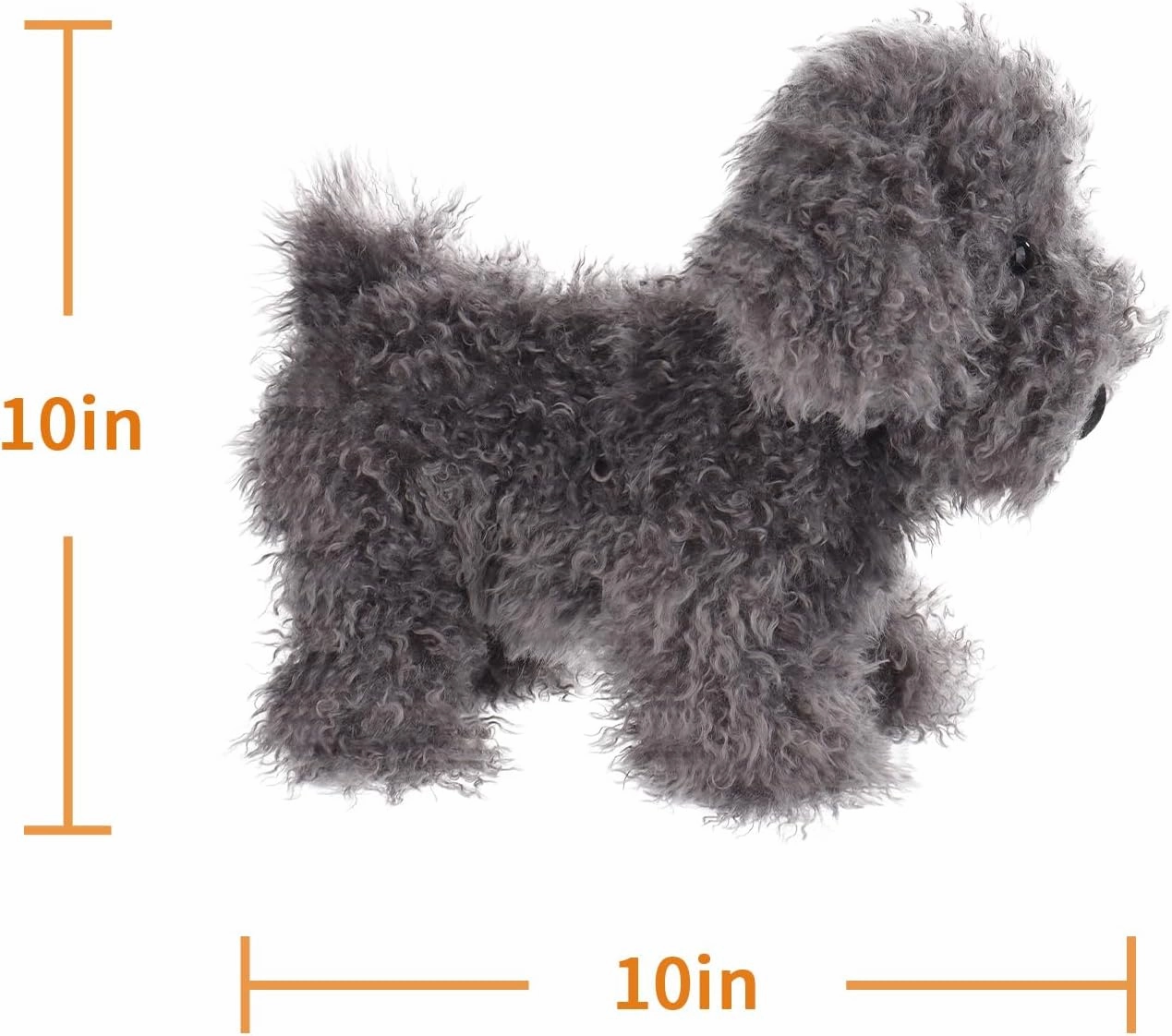 Apricot Lamb Toys Plush Dark Grey Poodle Dog Puppy Stuffed Animal Soft Cuddly Perfect for Child