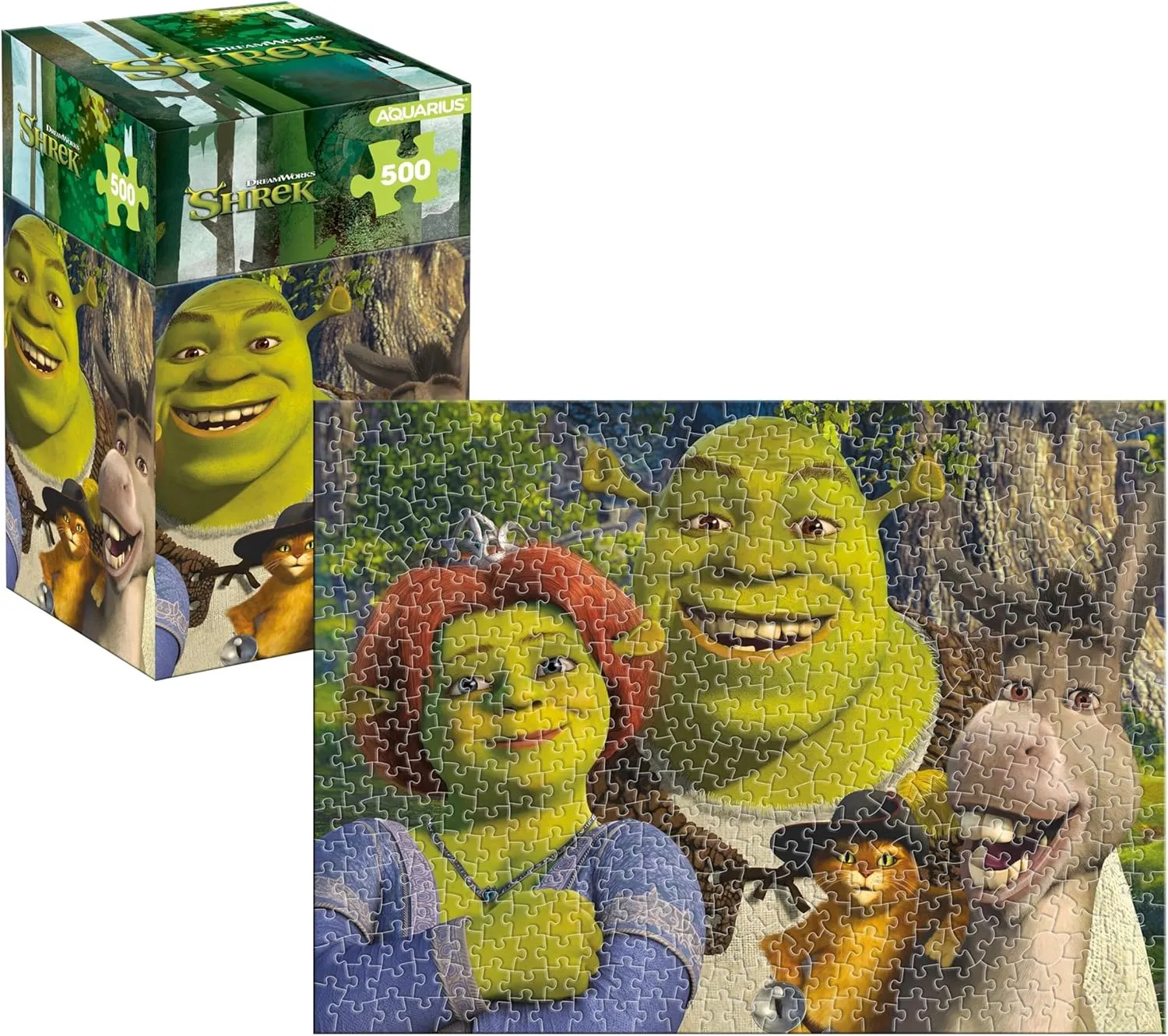 AQUARIUS Shrek 500pc Puzzle (500 Piece Jigsaw Puzzle) - Glare Free - Precision Fit - Officially Licensed Shrek Merchandise & Collectibles - 14x19 Inches