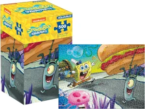 AQUARIUS Spongebob Plankton 500pc Puzzle (500 Piece Jigsaw Puzzle) - Glare Free - Precision Fit - Officially Licensed Spongebob Squarepants Merchandise & Collectibles - 14x19 Inches