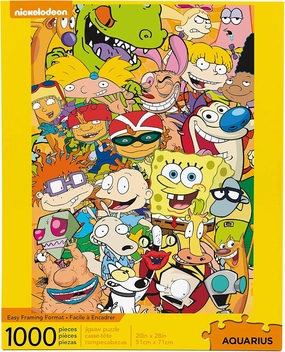 AQUARIUS Nickelodeon 90s Puzzle (1000 Piece Jigsaw Puzzle) - Officially Licensed Nickelodeon Merchandise & Collectibles - Glare Free - Precision Fit - 20 x 28 Inches