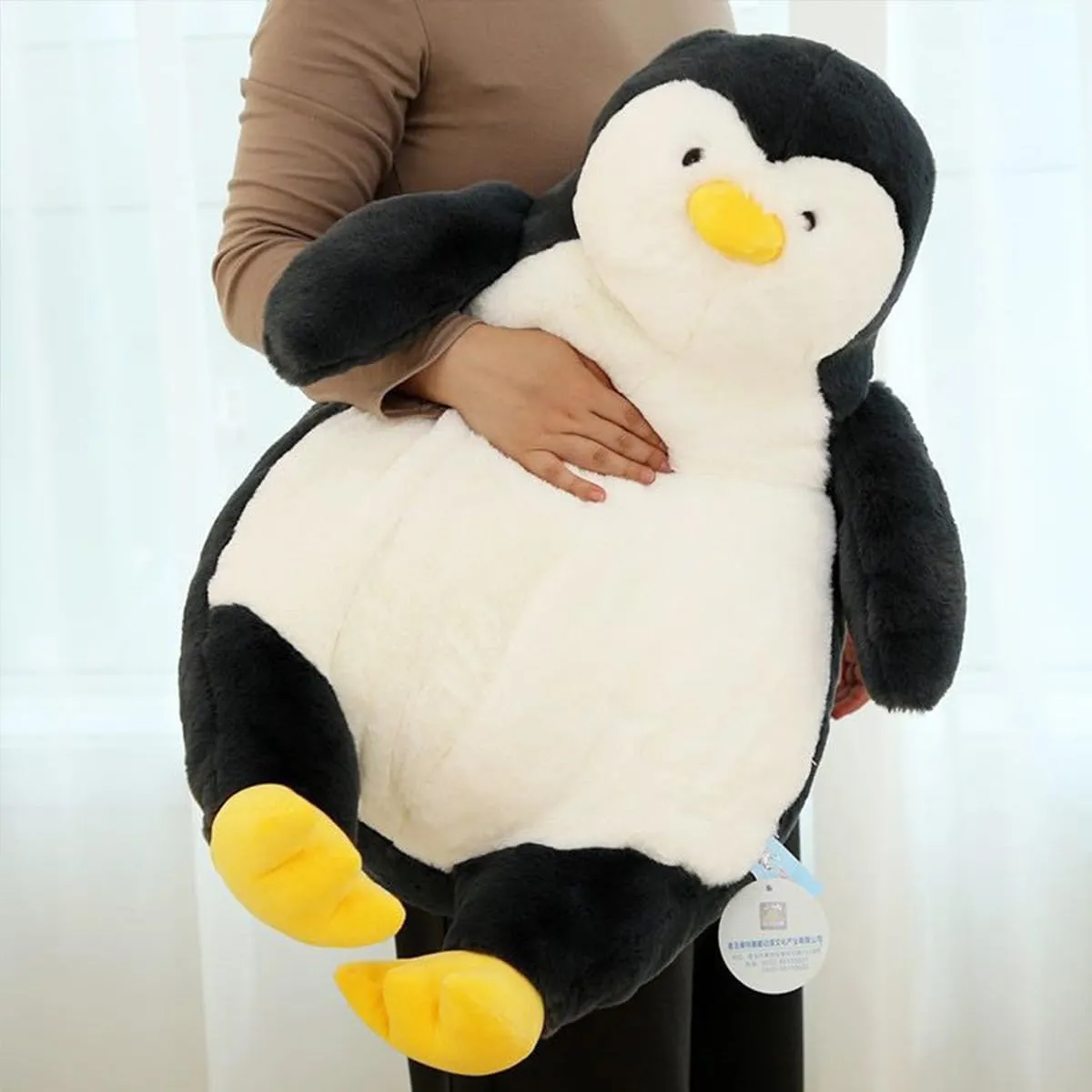 ARELUX 22in Large Penguin Plush Stuffed Animal Hugging Pillow:Soft Giant Sleeping Body Warm Fluffy Pillow Adorable Chubby Plushie Toy Creative Dormitory