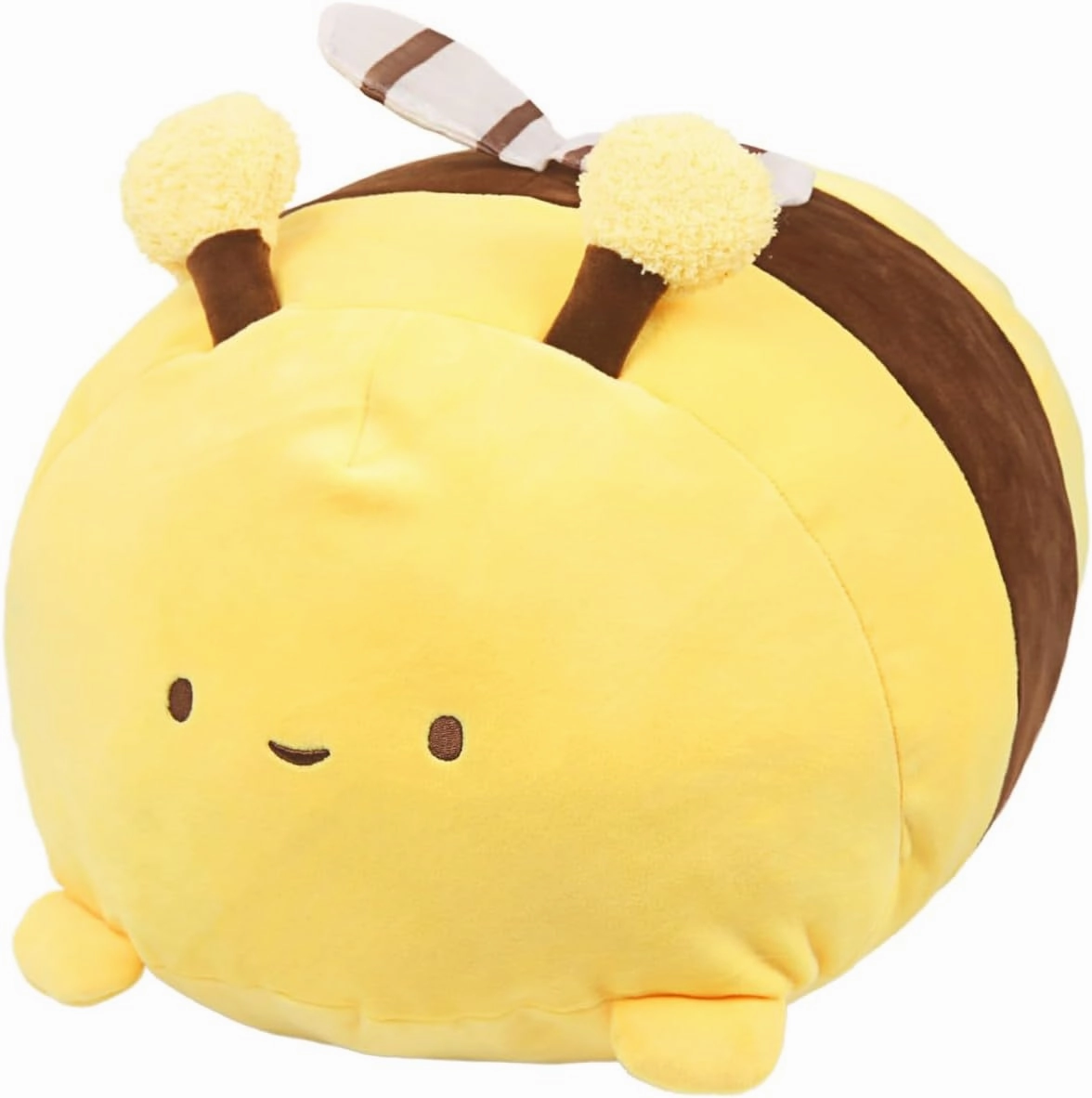 ARELUX Bee Plush Pillow Stuffed Animal Snuggly Pillow Cute Plush Toy Snuggle Buddy Bee Plushie Kawaii Soft Hugging Pillow for Kids Boys Girls 17.7in