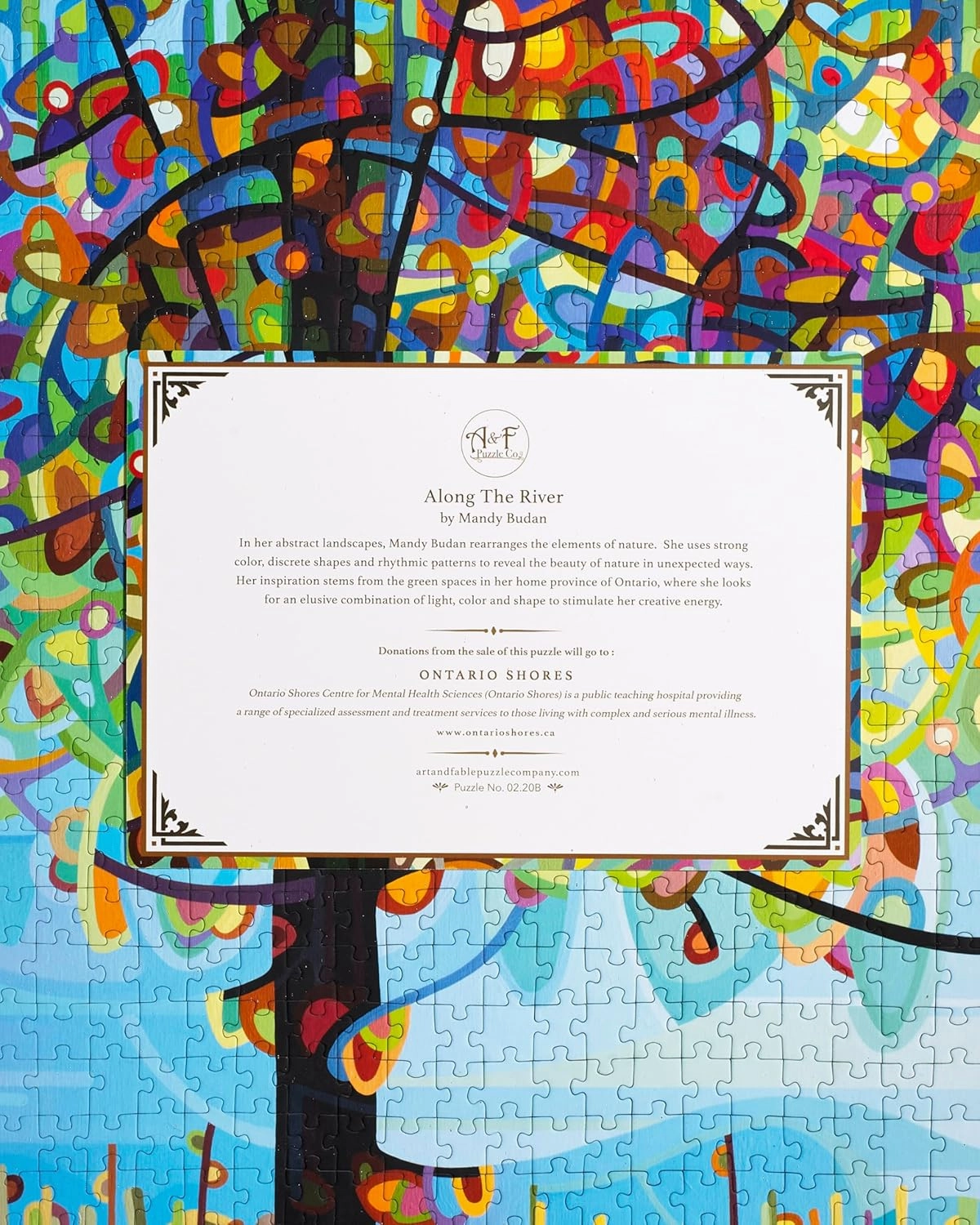 Art & Fable Puzzle Company Along The River by Mandy Budan, 500 Piece Fine Artwork Premium Adult Jigsaw Puzzle