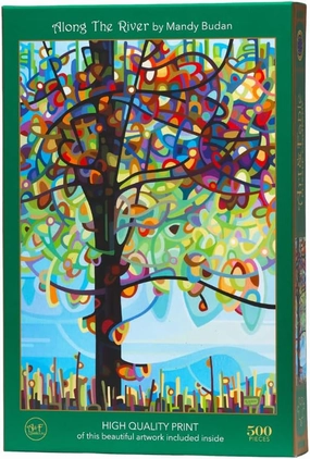 Art & Fable Puzzle Company Along The River by Mandy Budan, 500 Piece Fine Artwork Premium Adult Jigsaw Puzzle