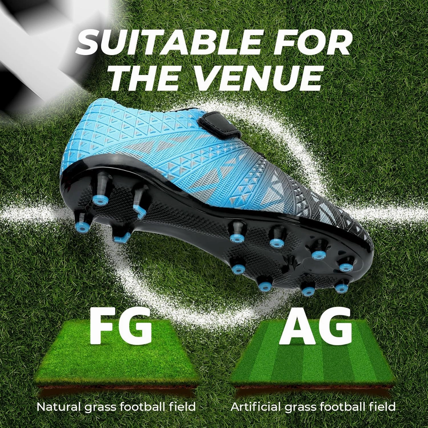 ASHION Kids Soccer Cleats Boys Girls Soccer Shoes Firm Ground Football Shoes for Indoor Outdoor Size (Little Kid/Big Kid)