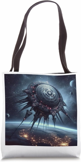 Ask Me About The Black Knight Satellite Ancient UFO Tote Bag