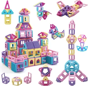 ASOK 130PCS Magnetic Building Blocks STEM Educational Construction Toys for 3 4 5 6 7 8 Years Old Boys and Girls Gifts