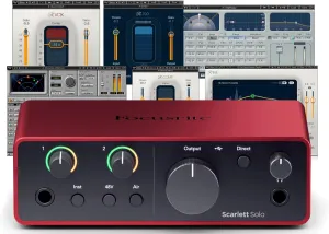 AudioDeluxe Focusrite Scarlett Solo (4th Gen) USB Audio Interface and Waves Musicians 2 Bundle