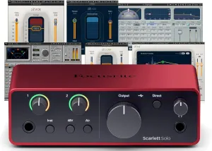 AudioDeluxe Focusrite Scarlett Solo (4th Gen) USB Audio Interface and Waves Musicians 2 Bundle
