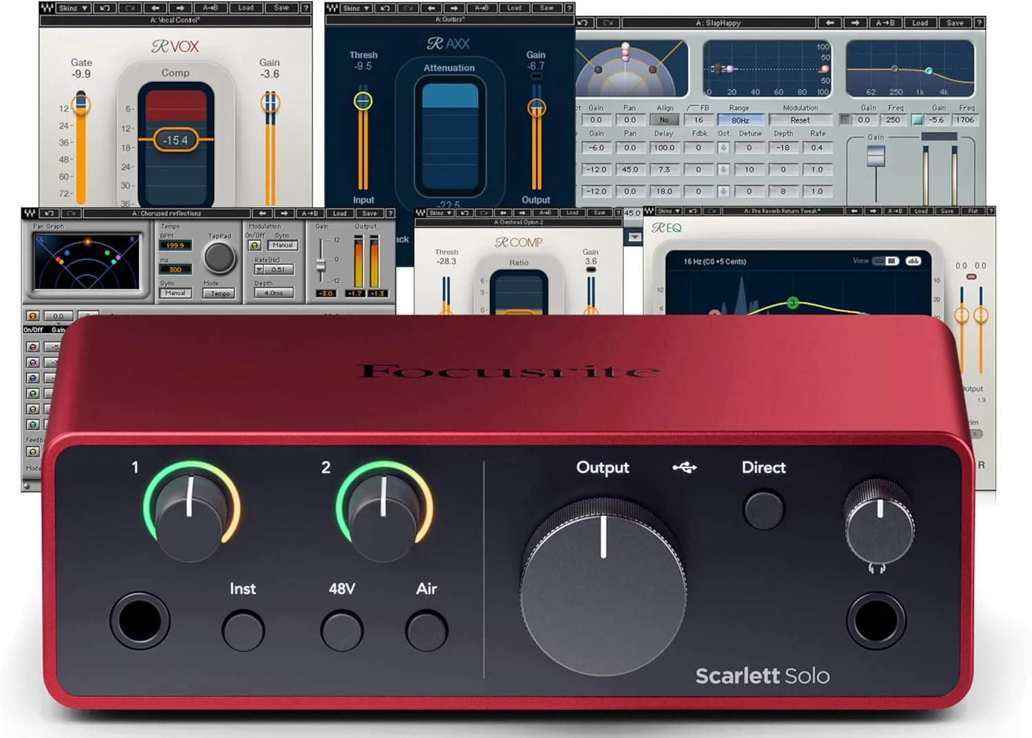 AudioDeluxe Focusrite Scarlett Solo (4th Gen) USB Audio Interface and Waves Musicians 2 Bundle