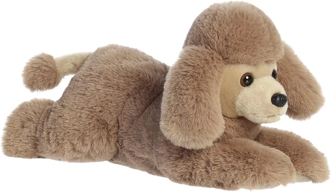 Aurora® Adorable Flopsie™ Payton Poodle Stuffed Animal - Playful Ease - Timeless Companions - Brown 12 Inches