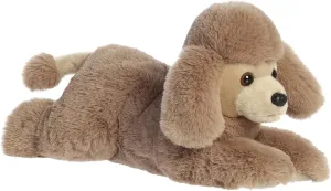 Aurora® Adorable Flopsie™ Payton Poodle Stuffed Animal - Playful Ease - Timeless Companions - Brown 12 Inches