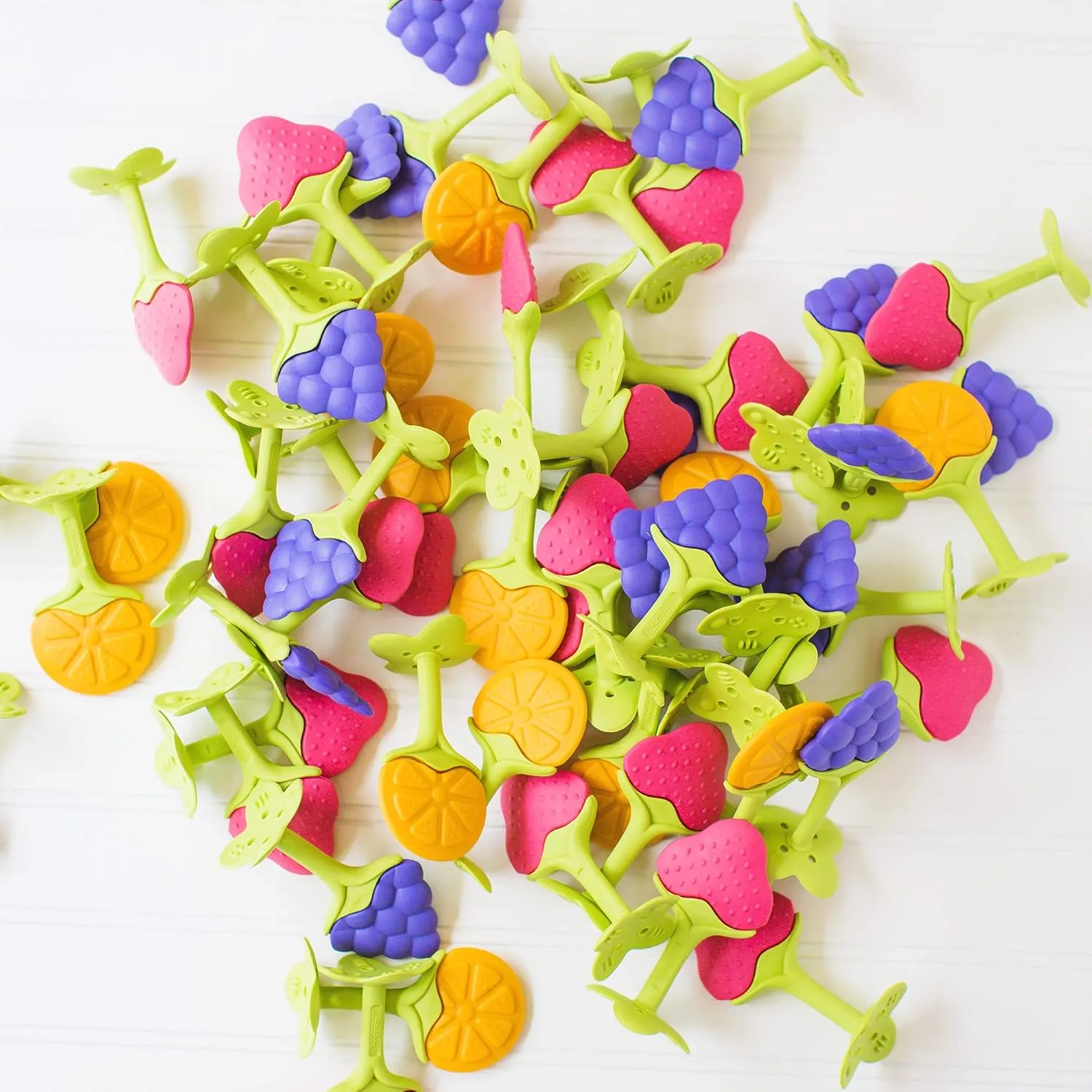 Award Winning Original Teethin’ Smart EZ Grip Fruit Teether by Innobaby - Sore Gum Relief for Front Teeth & Molars with BPA Free Teether Sensory Toy for Babies & Toddlers - Grape/Citrus/Berry